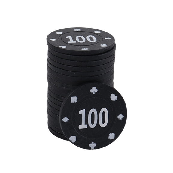 100Pcs/pack Plastic Chip Gambling Chips Professional Casinos Chips European Pokers Chip Set Round Coin Set