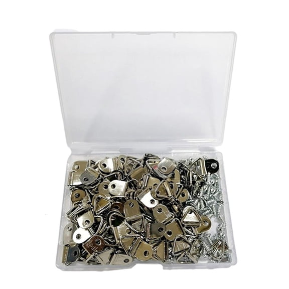 Pack of 100 Single Hole Hangers with Screws Practical Triangles D Rings Photo Photo Frame Hangings Hook Accessories