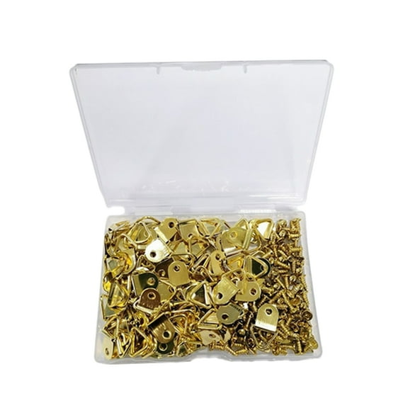 Pack of 100 Small Single Hole Hangers Triangles Rings with Screws for Hangings