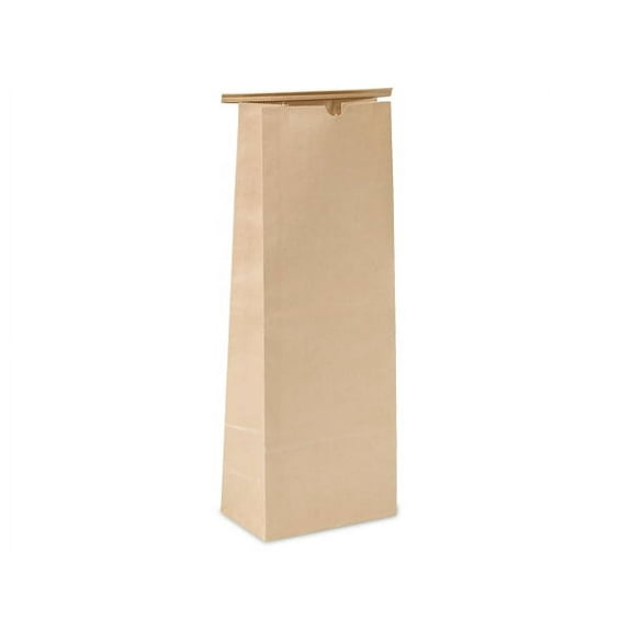 Pack of 100, Solid 5 Lb Kraft Tin Tie Coffee Bags 6.5"X4"X18" For Food Packaging