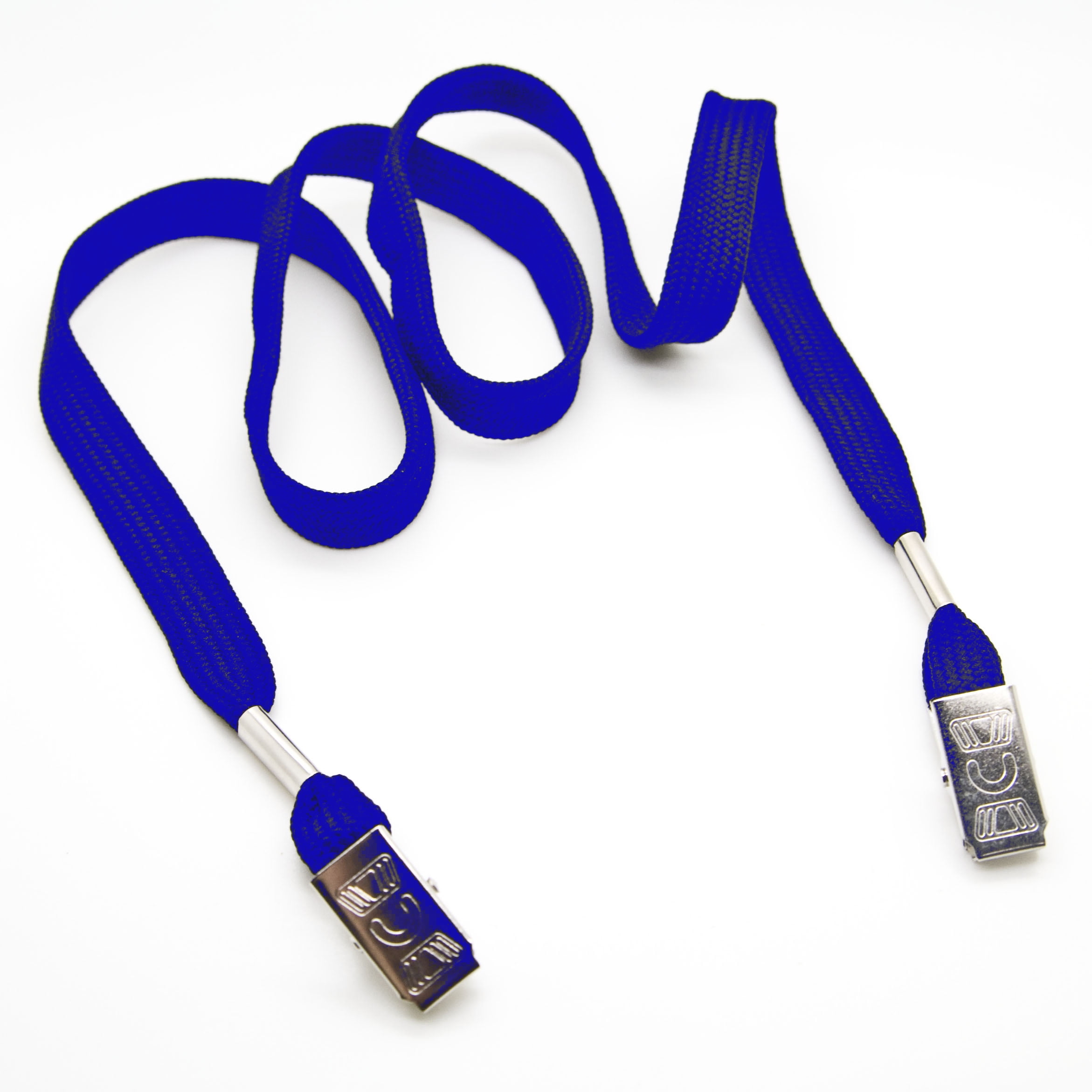 Pack of 100 pcs - 1/2" wide Black Flat Lanyard with Open Ended Clips