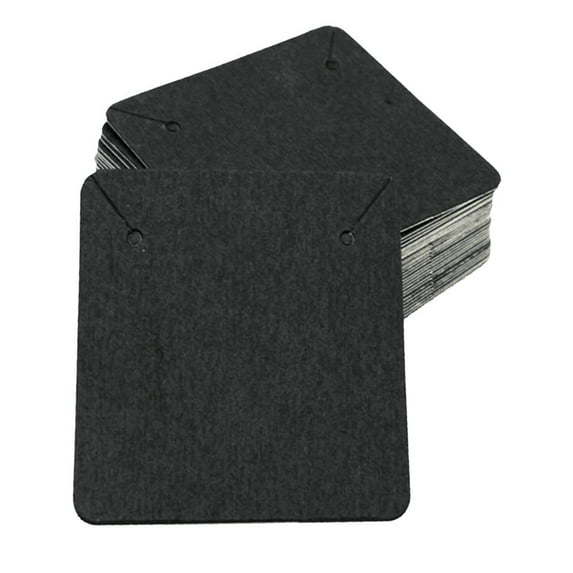 Pack of 100 pcs 2x2 inch (5cmx5cm) Paper Necklace Display Hanging Black
