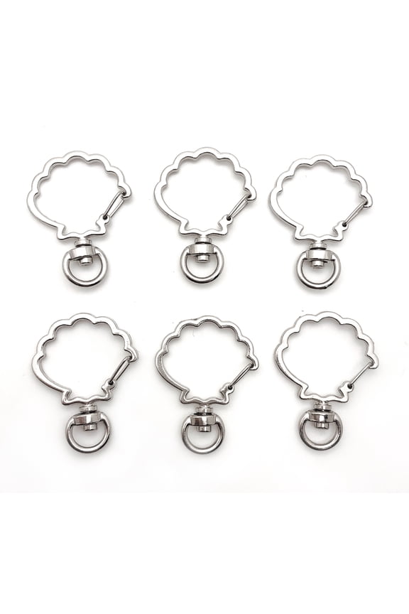 Pack of 100 pieces Metal Clam Shaped Spring Snap Keychain Clip Hanging Buckle Key Ring DIY Craft Key Chains Accessories