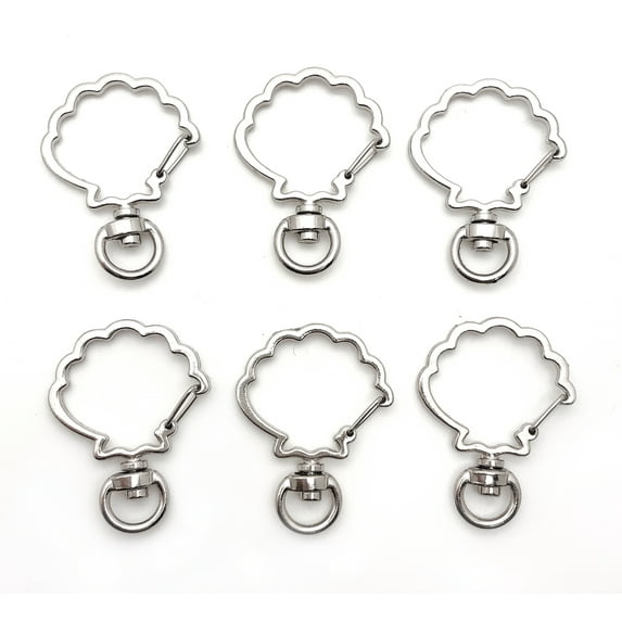 Pack of 100 pieces Metal Clam Shaped Spring Snap Keychain Clip Hanging Buckle Key Ring DIY Craft Key Chains Accessories