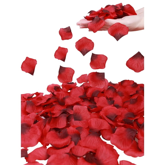 Pack of 1000 Pieces Artificial Rose Petals for Wedding Flower Decoration, Gradient Red