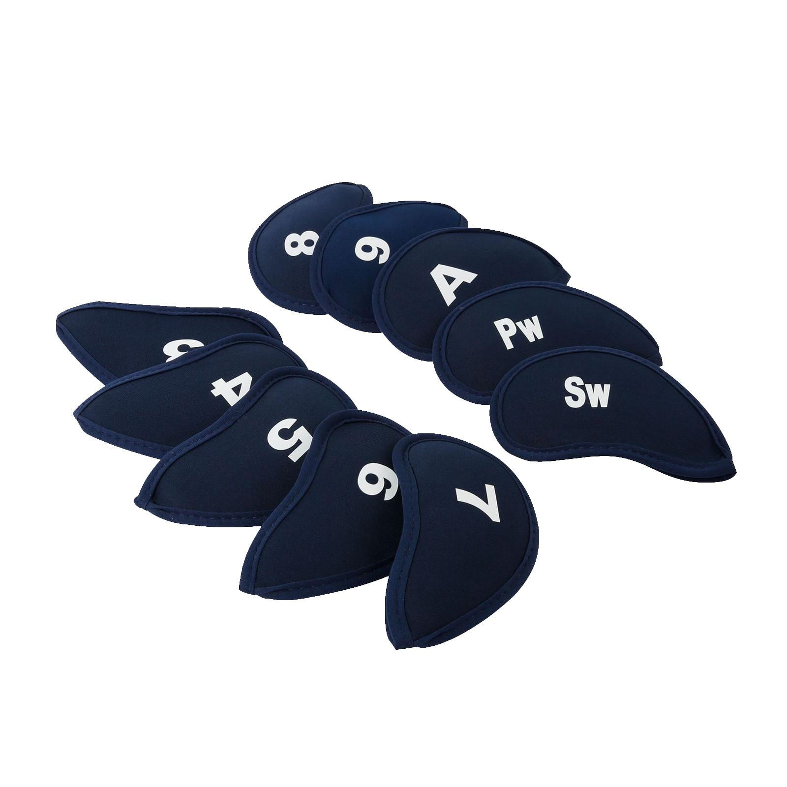 Pack of 10Pcs Golf Iron Covers Exquisite Machine Washable with 3,4 5 6