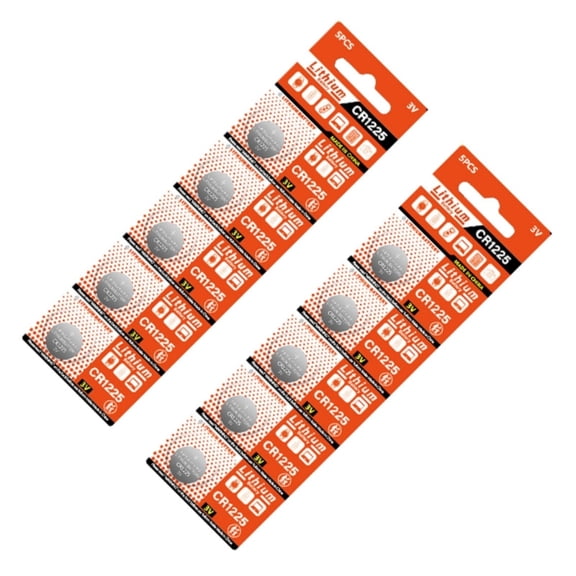 Pack of 10pcs CR1225 Lithium Coin Batteries 3V for Watch, Electronic Scale, and Thermometers Leak Proof Designing