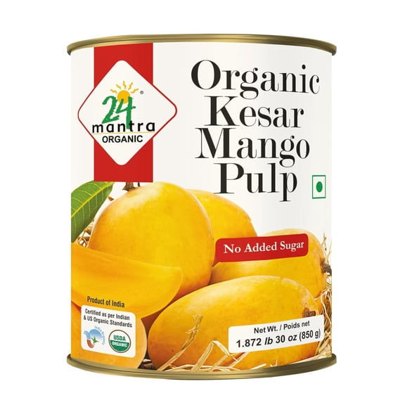 (Pack of 12) 24 Mantra Mango Kesar Pulp 850 gm