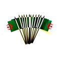 thumbnail image 1 of Pack of 12 4"x6" Algeria Polyester Miniature Office Desk & Little Table Flags, 1 Dozen 4"x 6" Algerian Small Mini Hand Waving Stick Flags, 1 of 1