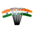 thumbnail image 1 of Pack of 12 4"x6" India International Polyester Miniature Office Desk & Little Table Flags, 1 Dozen Country 4x6 Small Mini Hand Waving Stick Flags, 1 of 1