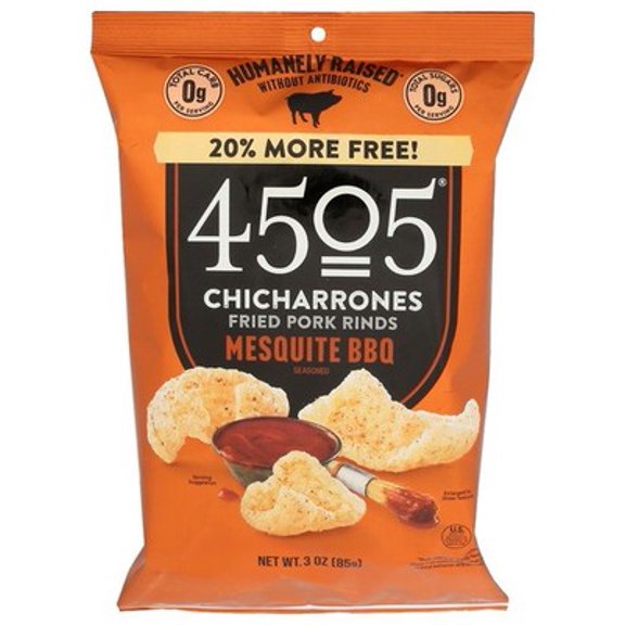 (Pack of 12) 4505 Meats Pork Rinds BBQ 3 Oz