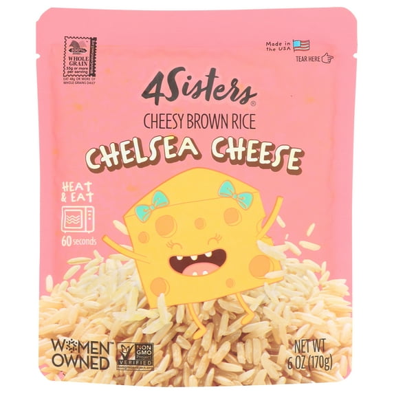 (Pack of 12), 4sisters Rice Brown Cheesy "Chelsea Cheese", 6 Oz