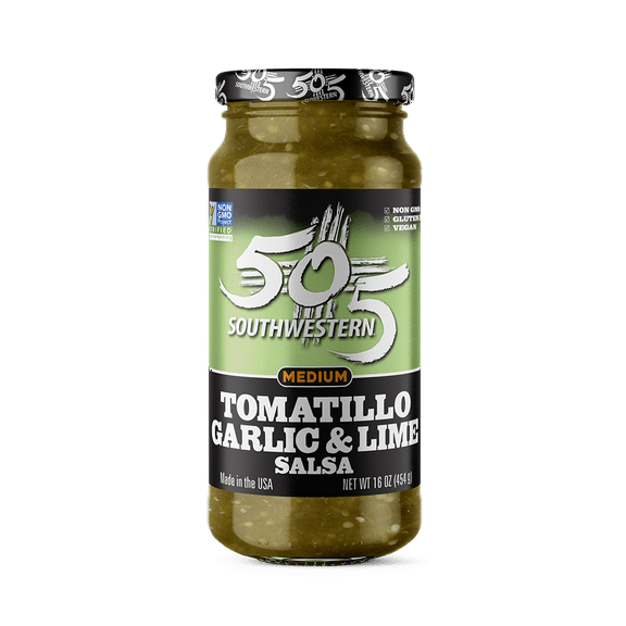 Pack of 12, 505 Southwestern Hatch Valley Tomatillo Garlic & Lime Salsa, 16 oz