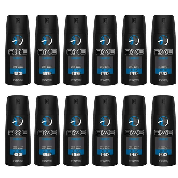 Pack of (12) AXE Bodyspray Anarchy for Him 4 oz