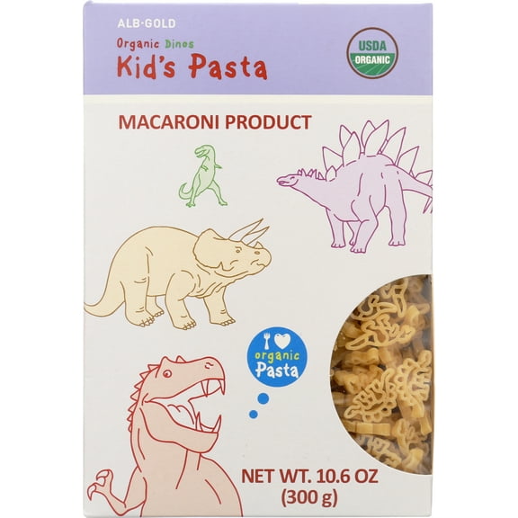 Pack of 12, Alb Gold Organic Dinosaur Shape Kid's Pasta, 10.6 oz