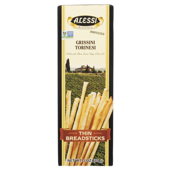 Pack of 12, Alessi Grissini Torinesi Thin Breadsticks, 3 oz