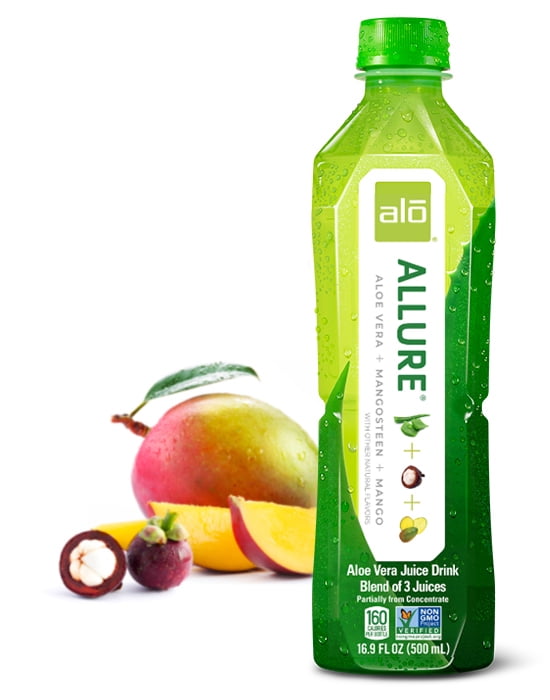 Pack of 12, Alo Aloe Vera Juice Drink, Mangosteen + Mango, 16.9 fl oz