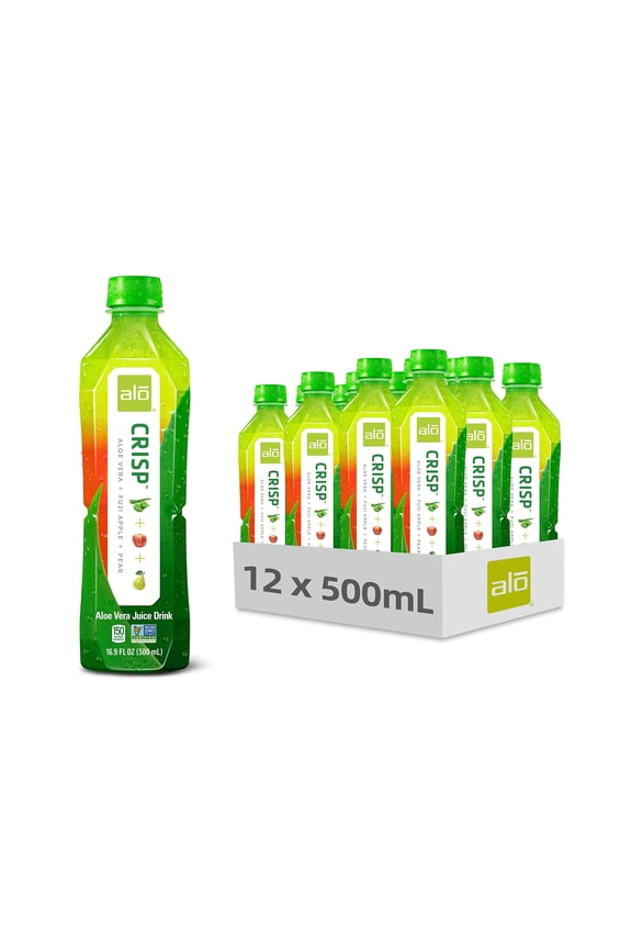 (Pack of 12) Alo Crisp Fuji Apple + Pear Aloe Vera Juice Drink, 16.9 fl oz