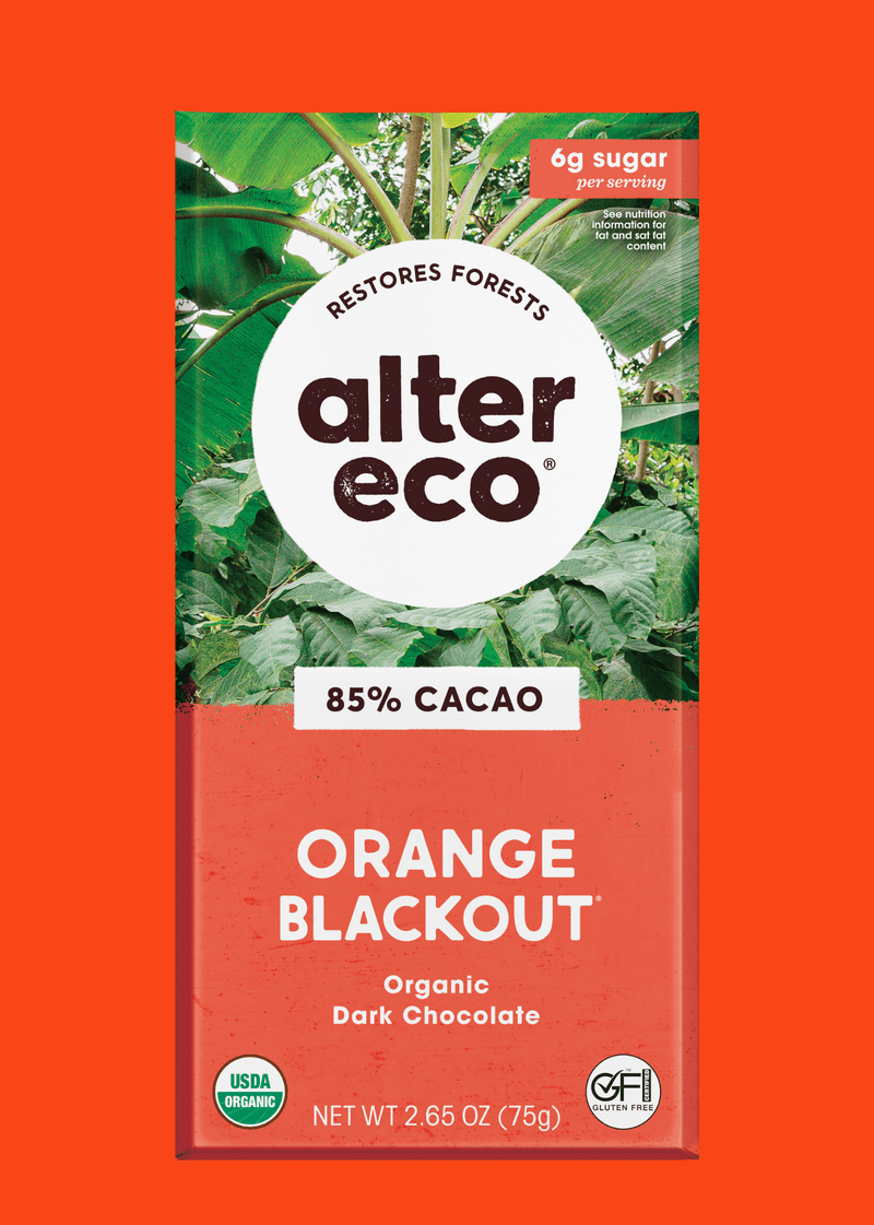 Pack of 12), Alter Eco Orange Blackout Organic Dark Chocolate