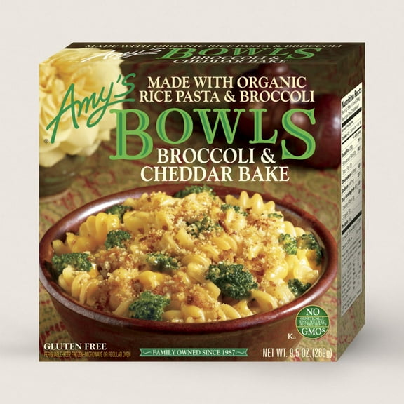 Pack of 12, Amy's, Gluten Free Broccoli And Cheddar Bake Bowl, 9.5 oz