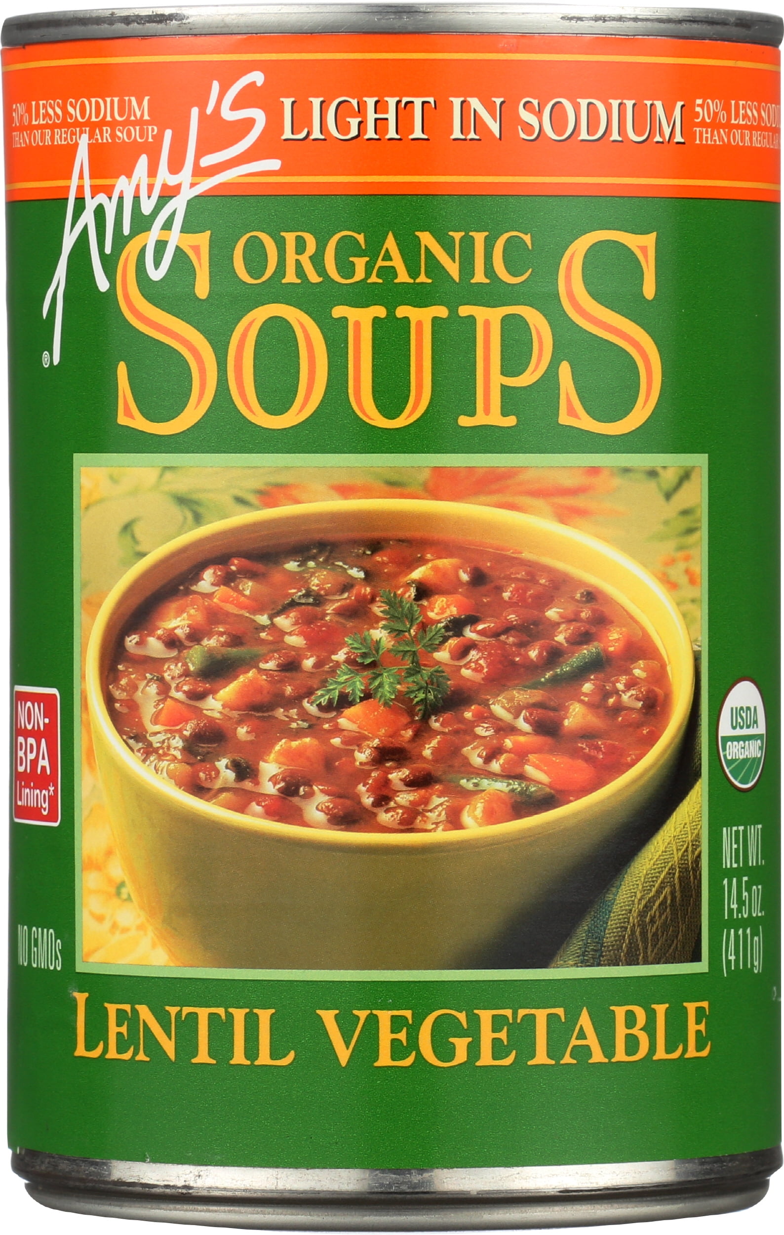 Amy's Organic Lentil Soup - Gluten-Free, Non-GMO, Canned Soup, 14.5 Ounce