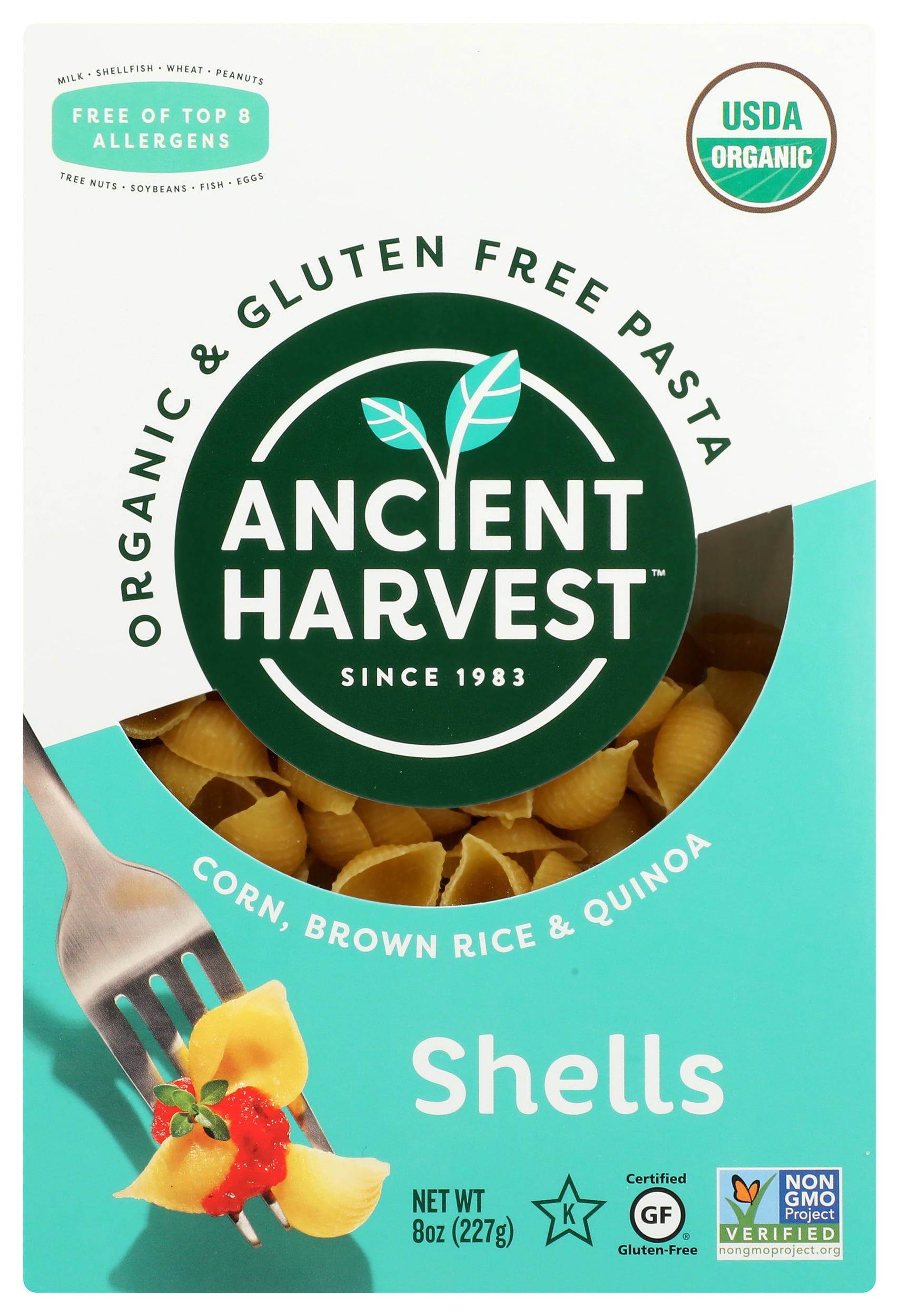 Pack of 12 ancient harvest organic gluten free pasta shells 8 oz