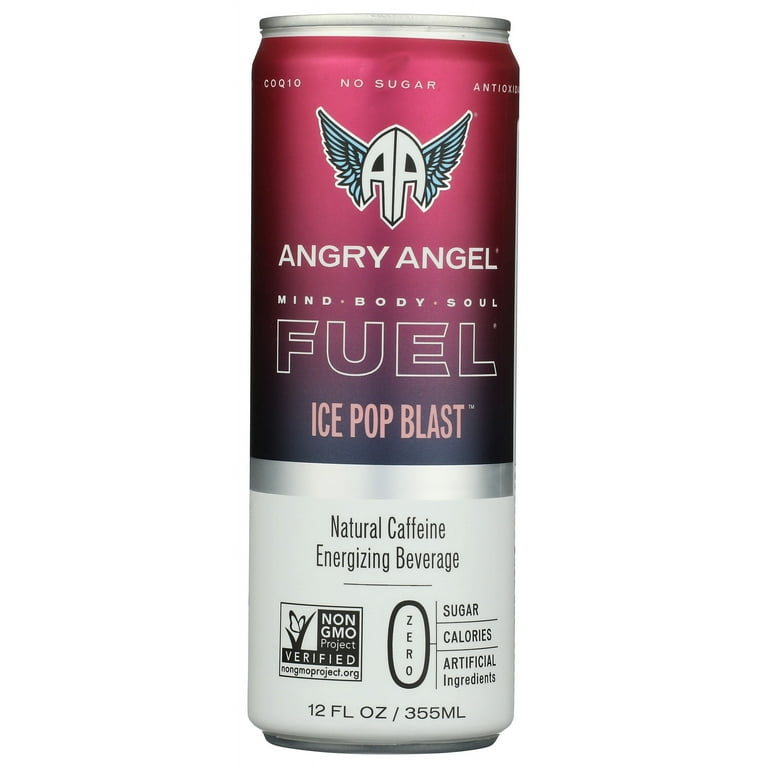 Pack of 12, Angry Angel Fuel Ice Pop Blast Natural Caffeine