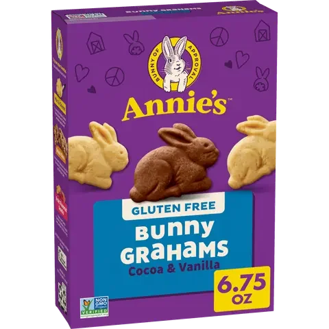 Pack of 12, Annies Gluten-Free Cocoa & Vanilla Bunny Grahams, 6.75 oz