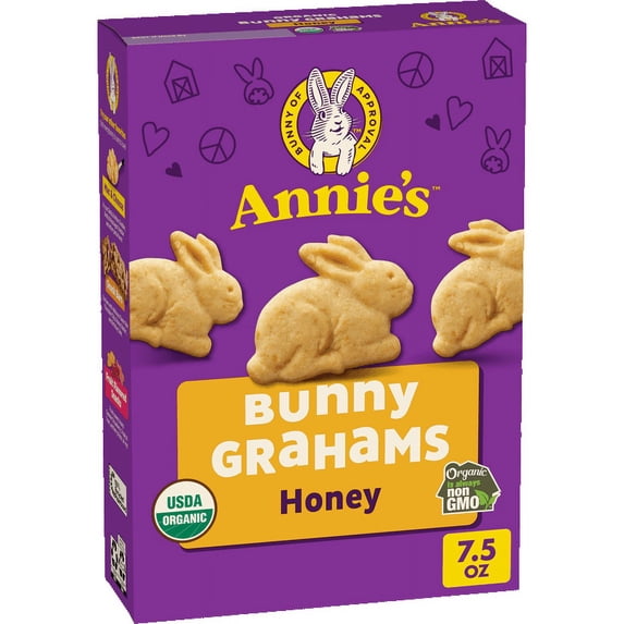 Pack of 12, Annies Homegrown Organic Honey Bunny Grahams, 7.5 oz