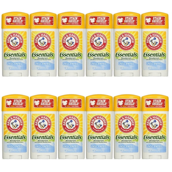 (Pack of 12) Arm And Hammer Essentials Natural Deodorant, Unscented, 2.5 oz