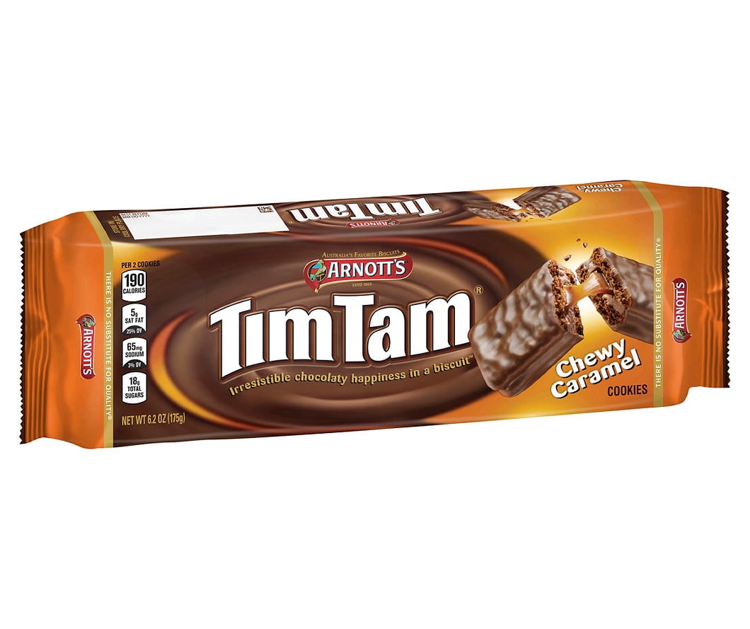 (Pack of 12), Arnott's Cookies Tim Tam Chewy Carmel, 6.2 oz