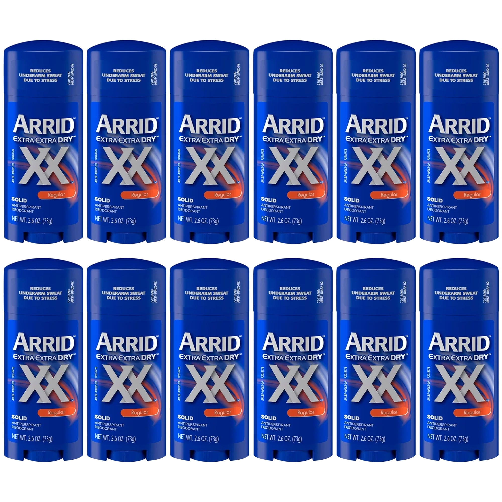 Pack of (12) Arrid XX Regular, Extra Extra Dry, Solid Antiperspirant Deodorant Regular, 2.7 Oz