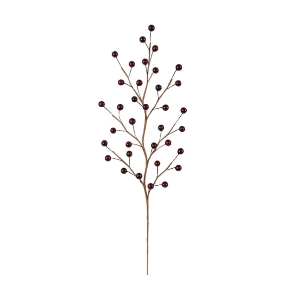 Pack of 12 Artificial Berry Twigs with Burgundy Berries – 17-Inch Tall Faux Stems for Home, Wedding & Holiday Decor