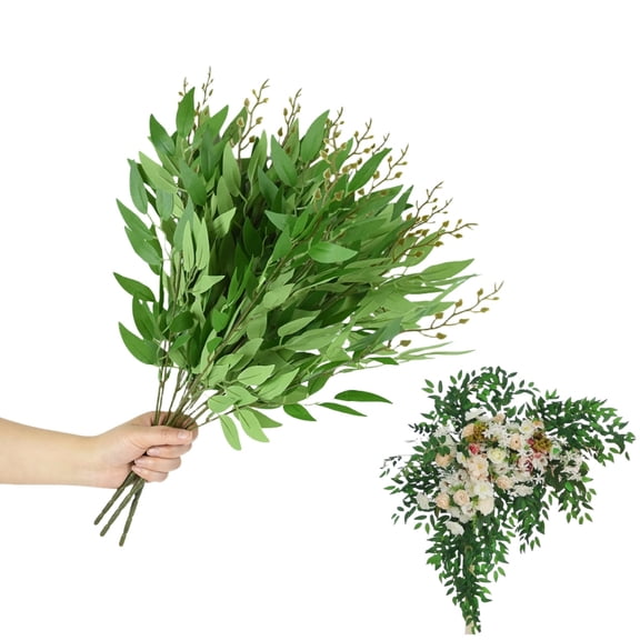 Pack of 12 Artificial Willow Leaves,TGY Durable Garland Vines Hanging Spray for DIY Wedding Arch Bouquet,Table Centerpieces,Home Decor