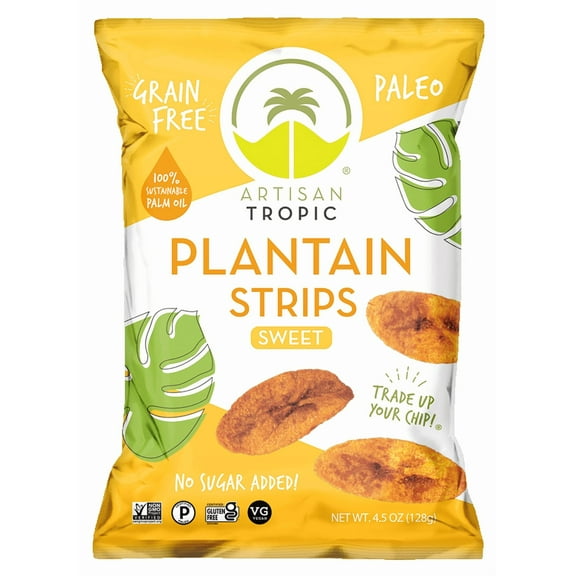 Pack of 12, Artisan Tropic Sweet Plantain Strips, 4.5 oz