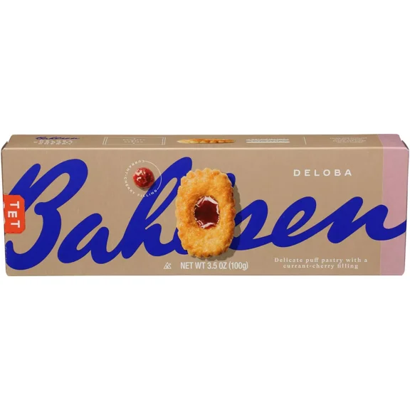 (Pack of 12), Bahlsen Cookie Deloba with Red Currant-Cherry Filling Cookie, 3.4 oz