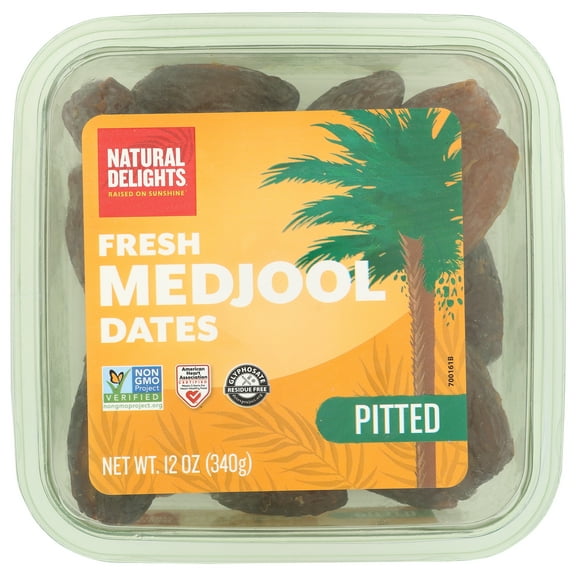 Pack of 12, Bard Valley Pitted Fresh Medjool Dates, 12 oz
