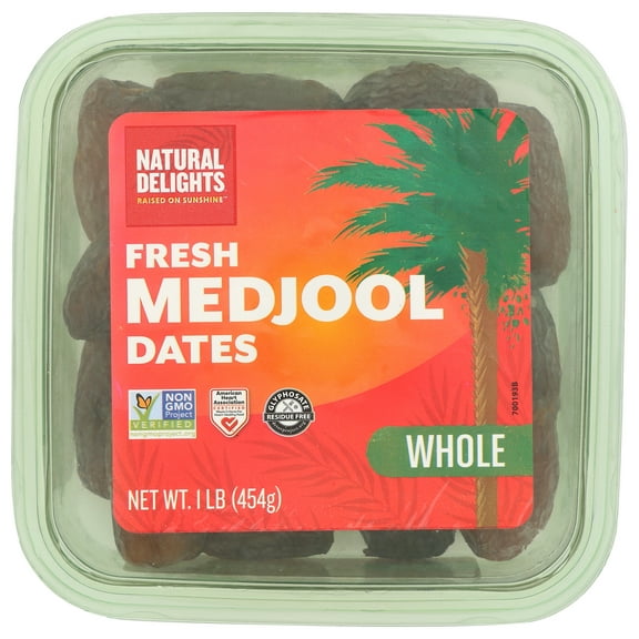 Pack of 12, Bard Valley Whole Fresh Medjool Dates, 1 lb