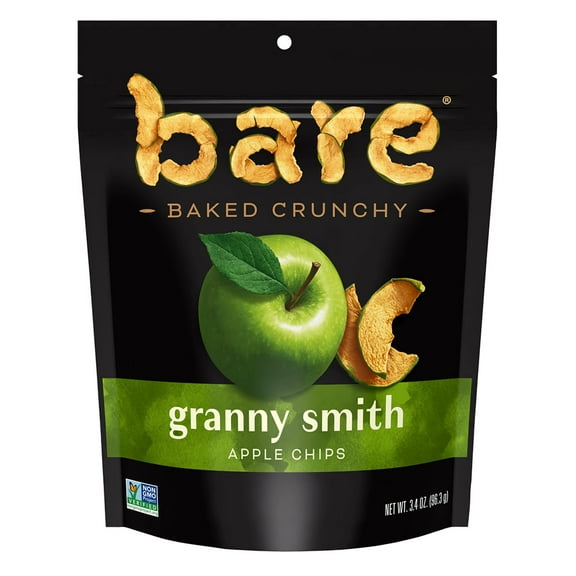 Pack of 12, Bare Fruit Granny Smith Apple Chips, 3.4 oz