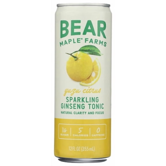 Pack of 12 Bear Maple Tonic Ginseng Yuzu Citrus 12 fl oz