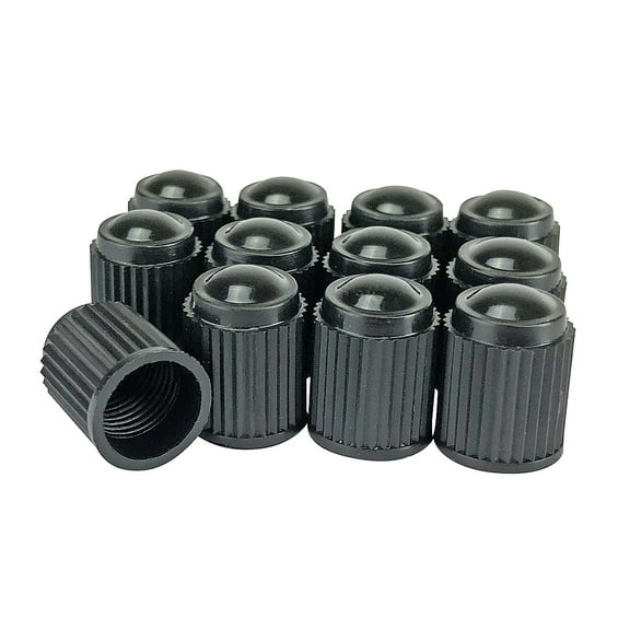 Pack of 12 Black Valve Stem Caps for all American Schrader type Valve Stems