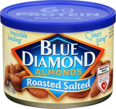 (Pack of 12) Blue Diamond Almond Roasted Salted Tins 6 Oz
