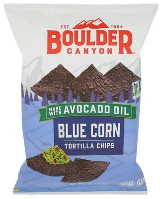 (Pack of 12) Boulder Canyon Blue Corn Tortilla Chips 8 Oz
