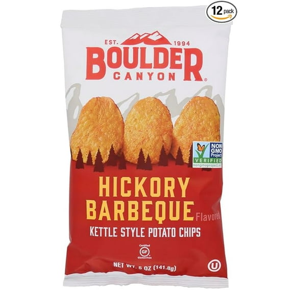 (Pack of 12) Boulder Canyon Chips Avocado Oil Hickory BBQ 5.25 Oz