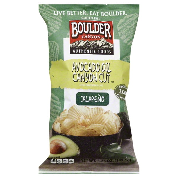 Boulder Canyon Jalapeño Potato Chips Cooked In Avocado Oil - Thin & Crispy, Gluten Free, 6 Oz (Pack Of 12)