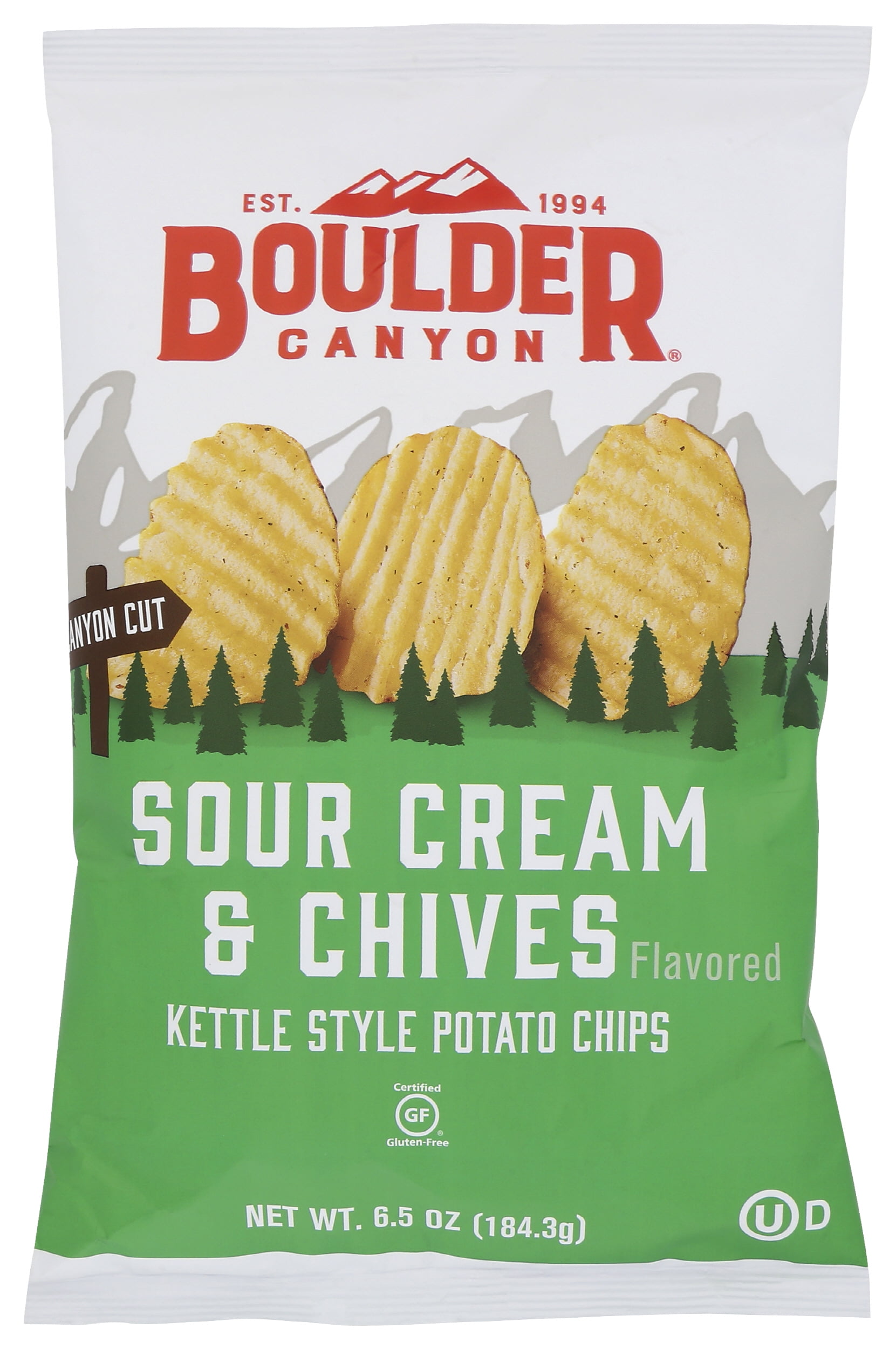 Pack of 12, Boulder Canyon Sour Cream & Chives Potato Chips, 6.5 oz