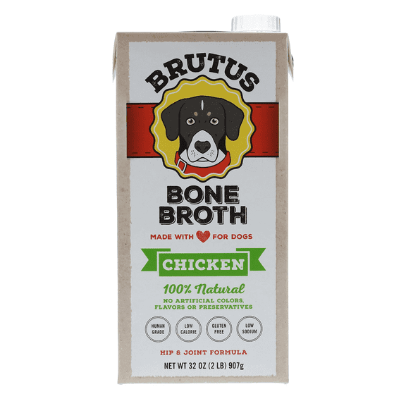 (Pack of 6) Brutus 100% Natural Chicken Bone Broth For Dogs, 32 oz