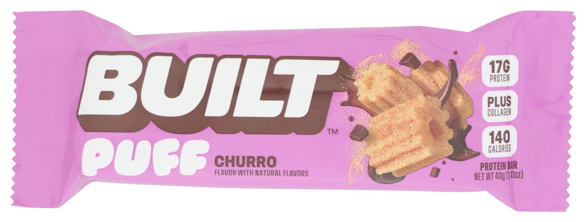 Pack of 12, Built Churro Puff Protein Bar, 1.41 oz