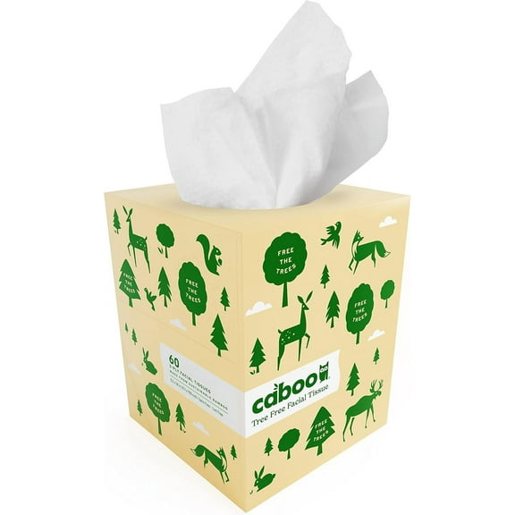Pack of 12, Caboo Tree Free Facial Tissue, 1 ea