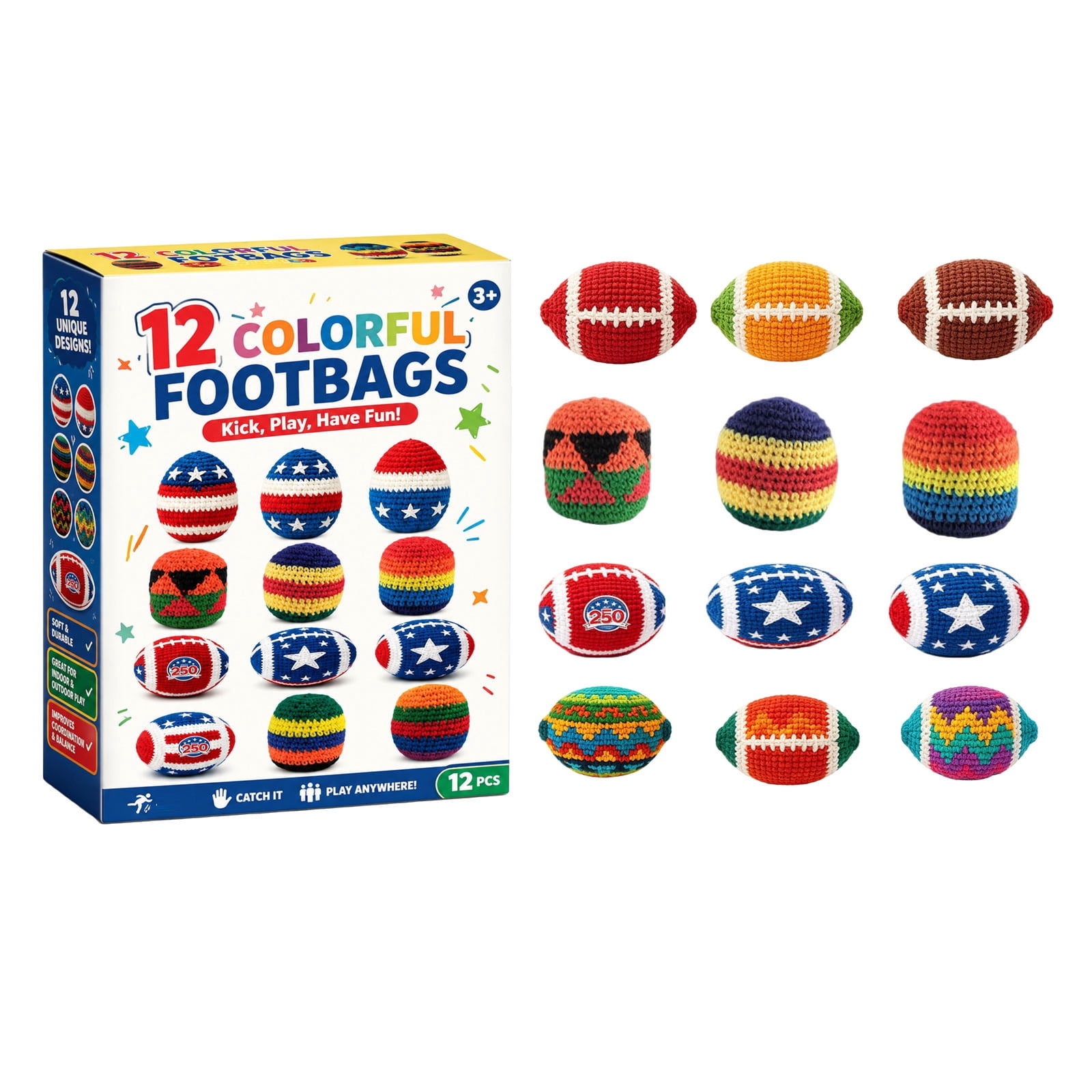 Pack of 12 Calendar Blind Box Knitted Beanbag Filling Gift Beanbag Toy for Party Favor and Game Activity for Holiday Event and Celebration